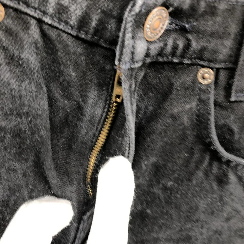 Vintage‎ Levi's Youth Kids Size 8 Slim Black Jeans Straight Stone Wash Rigid